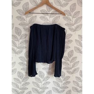 En Elly Tora off the Shoulder Blue Blouse, NWT, Size S